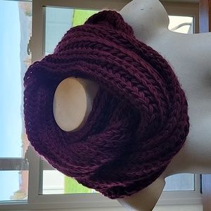 Deep Purple Knit Infinity Scarf